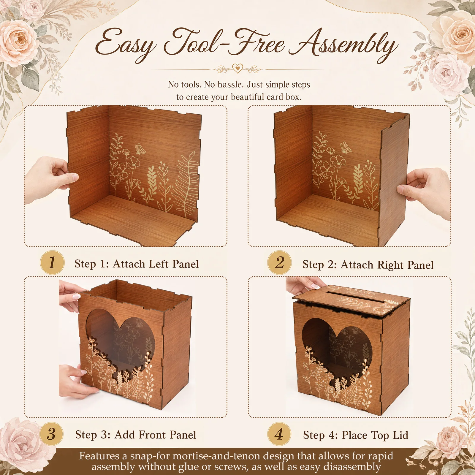 Houten kaartendoos, opbergorga - Wedding Card Box recensie en prijs