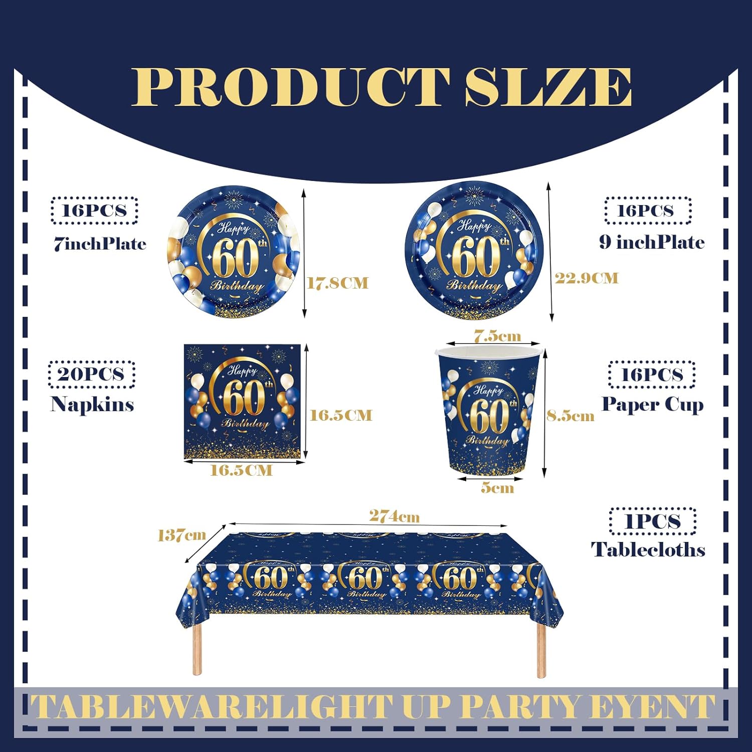 Marineblauw Goud 60ste Verjaar - Table Number Gold recensie en prijs
