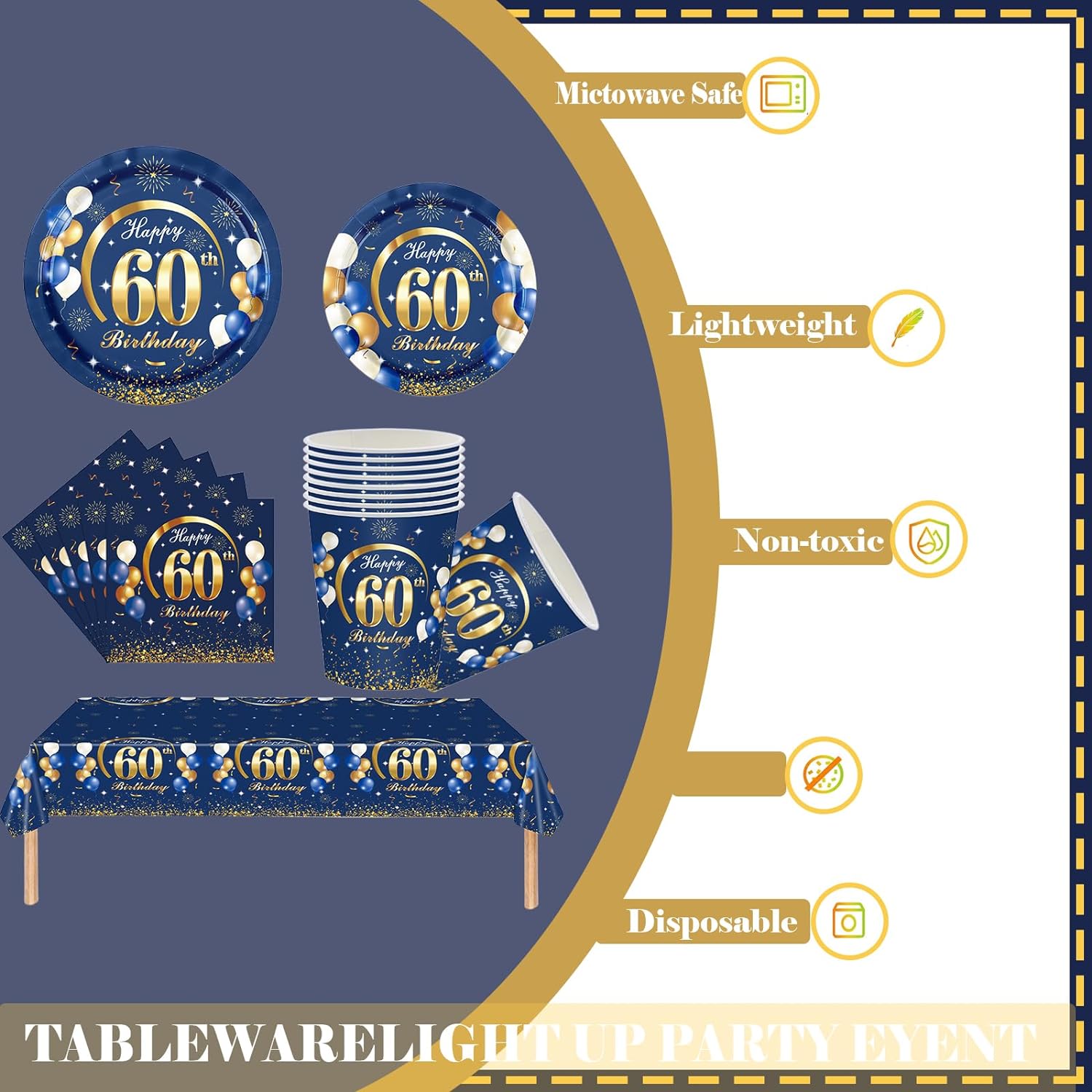 Marineblauw Goud 60ste Verjaar - Table Number Gold recensie en prijs